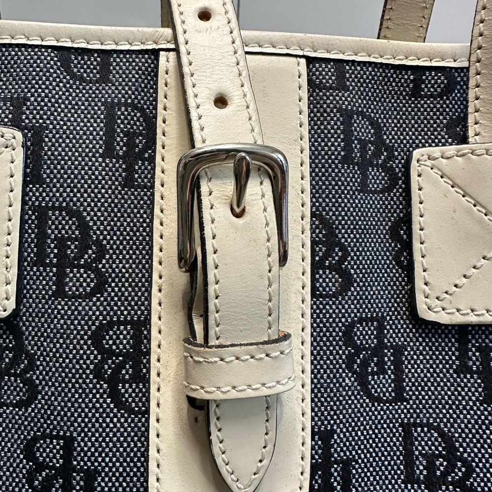 Dooney & Bourke Black and Cream Logo Tote - Picture 6 of 9